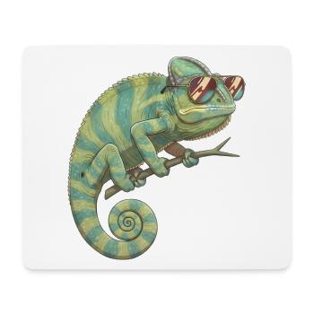 Chameleon with sunglasses - Mouse Pad (horizontal) - white - Front