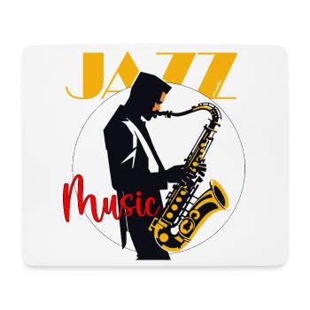 Jazz Saxophone Silhouette Music - Mouse Pad (horizontal) - white - Front
