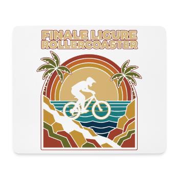 Finale Ligure Rollercoaster Retro Enduro MTB - Mouse Pad (horizontal) - white - Front