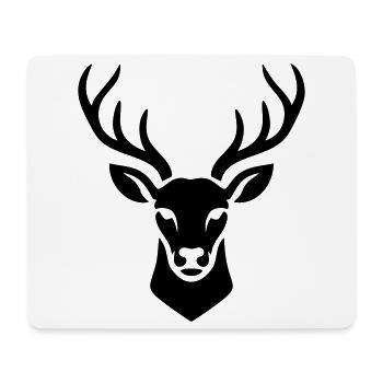 Cerf sacré minimaliste noir - Tapis de souris (format paysage) - blanc - Devant