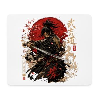 Samurai – Japan Warrior Streetwear Design - Mousepad (Querformat) - Weiß - Vorne