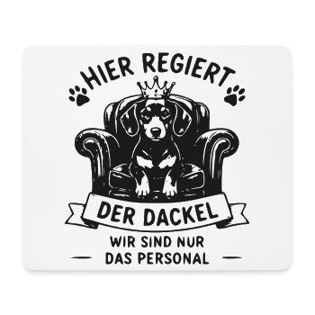 Dackelherrschaft am Thron - Mousepad (Querformat) - Weiß - Vorne