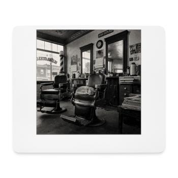 Vintage Barbershop Cat Retro Animal Crime - Mouse Pad (horizontal) - white - Front