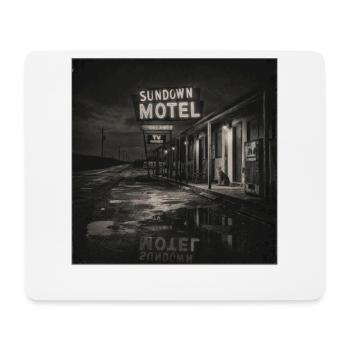 Vintage Motel Night Noir Animal Motif Cat Animal - Mouse Pad (horizontal) - white - Front