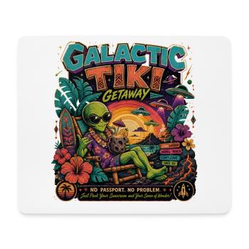 Galactic Tiki Alien Vacances rétro à Hawaï Science-fiction - Tapis de souris (format paysage) - blanc - Devant
