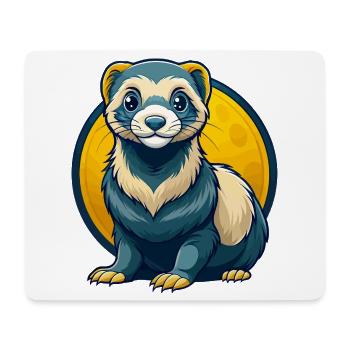 Ferret Kawaii Maskottchen Cartoon Clipart Logo Abzeichen - Mousepad (Querformat) - Weiß - Vorne
