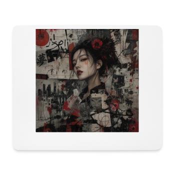Japanische Kunst Collage Street Art Motiv - Mousepad (Querformat) - Weiß - Vorne