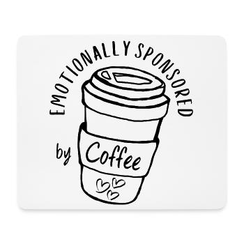 Emotional gesponsert von Coffee Caffeine Addict - Mousepad (Querformat) - Weiß - Vorne