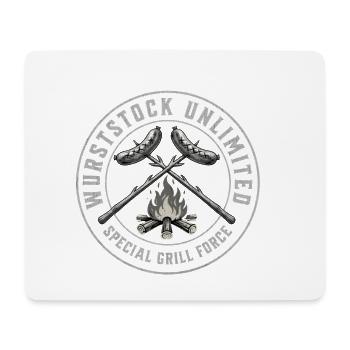 Wurststock Unlimited Grill Force - Mousepad (Querformat) - Weiß - Vorne