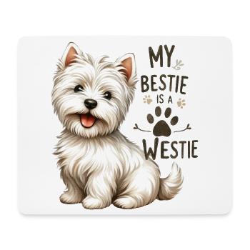 Westie Bestie Süßes West Highland Terrier-Design - Mousepad (Querformat) - Weiß - Vorne