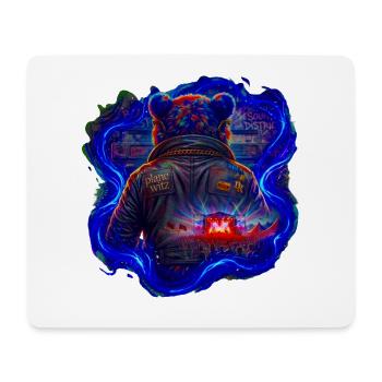 NeonBär Konzert-Style Jacke - Mousepad (Querformat) - Weiß - Vorne