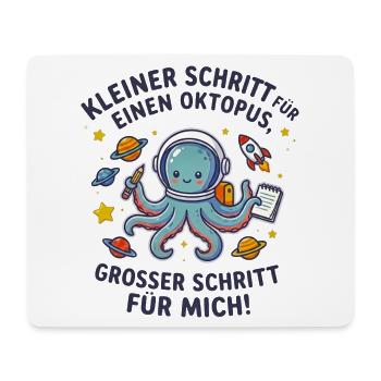 Kleiner Schritt für Oktopus Astronaut - Mousepad (Querformat) - Weiß - Vorne