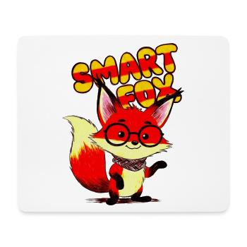 Lunettes de dessin animé Renard Intelligent - Tapis de souris (format paysage) - blanc - Devant