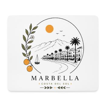 Marbella Küstenstimmung - Mousepad (Querformat) - Weiß - Vorne