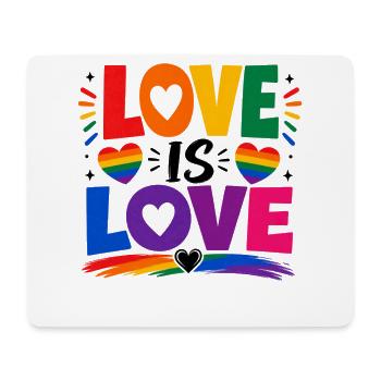 Love Is Love LGBTQ Statement Regenbogen Motiv CSD - Mousepad (Querformat) - Weiß - Vorne