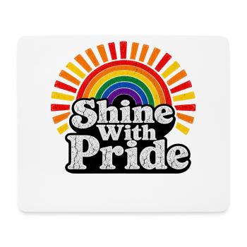 Shine With Pride LGBTQ Statement Retro Motiv - Mousepad (Querformat) - Weiß - Vorne