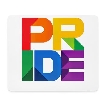 Pride Modern Block Design Regenbogen Schriftzug - Mousepad (Querformat) - Weiß - Vorne