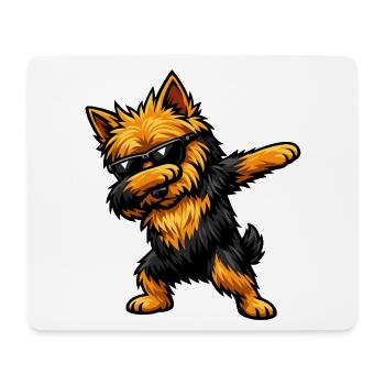 Dabbing Australian Terrier - Mousepad (Querformat) - Weiß - Vorne