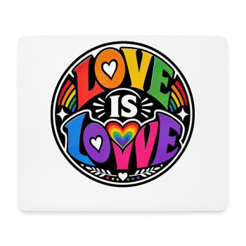 Love Is Love Regenbogen Statement Retro CSD - Mousepad (Querformat) - Weiß - Vorne