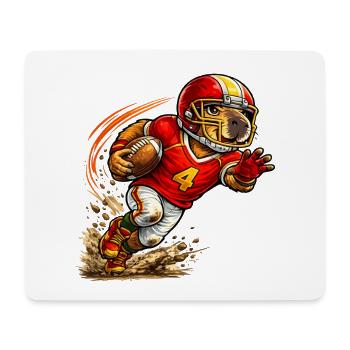 Süßes Capybara spielt American Football - Mousepad (Querformat) - Weiß - Vorne