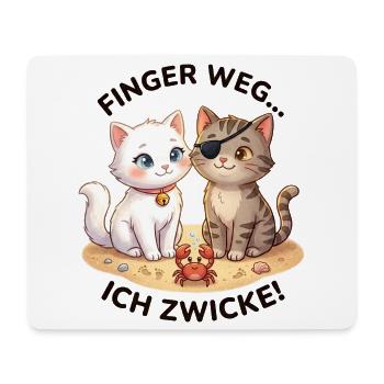 Katzen Strand Krabbe Spruch - Mousepad (Querformat) - Weiß - Vorne