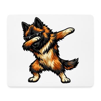Dabbing Tervueren in comic style - Mouse Pad (horizontal) - white - Front
