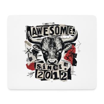 Vintage 2012 Bull Vintage Awesome Since 2012 - Mouse Pad (horizontal) - white - Front