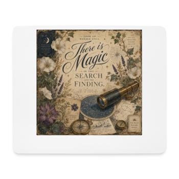 There Is Magic Telescope Poster Nostalgia Decoration - Mouse Pad (horizontal) - white - Front