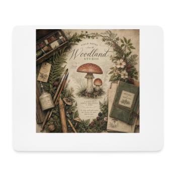 Mushroom Illustration Retro Mural Forest Decoration Poster - Mouse Pad (horizontal) - white - Front