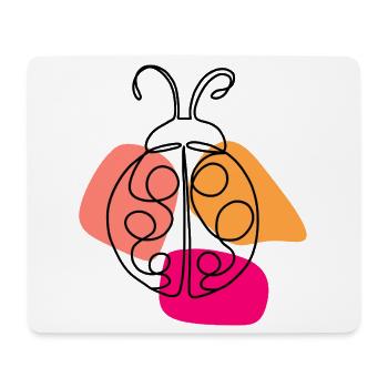 Hand Drawn One Line Ladybug - Mouse Pad (horizontal) - white - Front