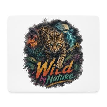 Tropical Bengal Cat with Lightning - Mouse Pad (horizontal) - white - Front