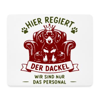 Dackel König auf rotem Thron - Mousepad (Querformat) - Weiß - Vorne