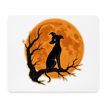 Greyhound Full Moon T-Shirt Halloween Vintage - Mouse Pad (horizontal) - white - Front