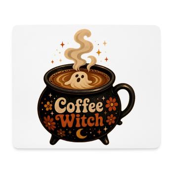 Coffee Witch Cauldron T-Shirt Coffee Ghost - Mouse Pad (horizontal) - white - Front