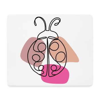 Lineart Ladybug Design - Mouse Pad (horizontal) - white - Front