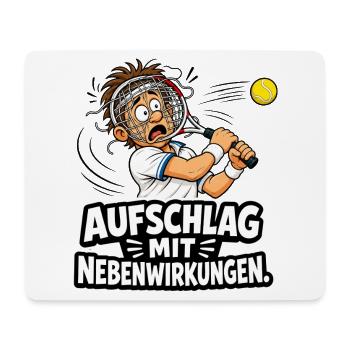 Tennis Aufschlag mit coolen Nebenwirkungen Humor - Mousepad (Querformat) - Weiß - Vorne