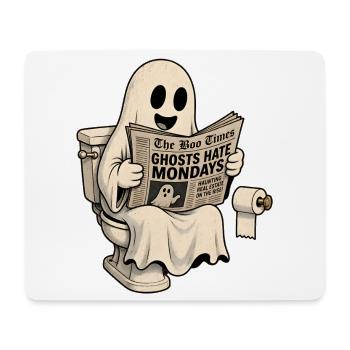 Ghost Hates Montage Halloween Humor T-Shirt Decal - Mouse Pad (horizontal) - white - Front