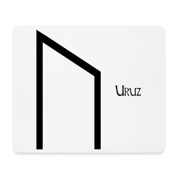 Rune Uruz nommée Black – Viking Futhark - Tapis de souris (format paysage) - blanc - Devant