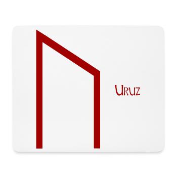 Uruz rune named Red – Viking Futhark Norse - Mouse Pad (horizontal) - white - Front