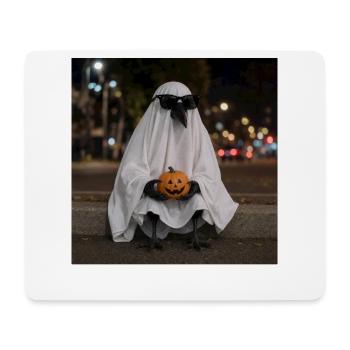 Raven Ghost Sunglasses T-Shirt Halloween - Mouse Pad (horizontal) - white - Front