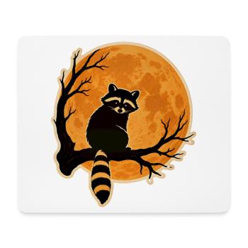 Raccoon Full Moon Halloween Retro Sticker Motif - Mouse Pad (horizontal) - white - Front