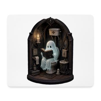 Ghost On Toilet T-Shirt Halloween Book - Mouse Pad (horizontal) - white - Front