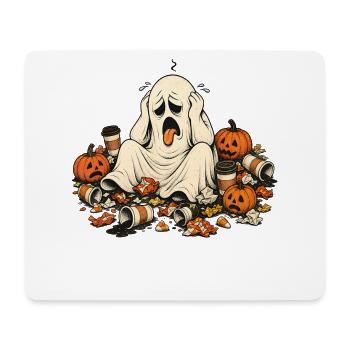 Halloween Ghost Coffee Pillow for Morning Grouches - Mouse Pad (horizontal) - white - Front