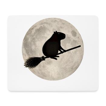 Moonlight hamster on the broom - Mouse Pad (horizontal) - white - Front