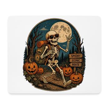 Vintage Halloween Pumpkin Skeleton Retro Outdoor Fan - Mouse Pad (horizontal) - white - Front