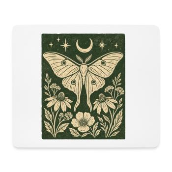 Mystic Butterfly Moon Flowers Vintage Nature - Mouse Pad (horizontal) - white - Front