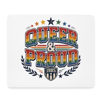 Queer & Proud Baseball T-Shirt Vintage Pride - Mousepad (Querformat) - Weiß - Vorne