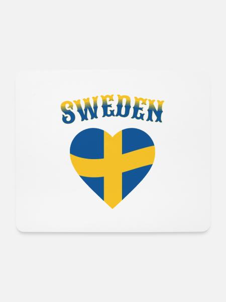 Sweden Heart Flag Retro - Mousepad (Querformat) - Weiß
