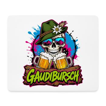 Totenkopf mit Trachtenhut Bier Spruch Bursche - Mousepad (Querformat) - Weiß - Vorne