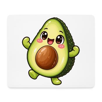 Avocado Kawaii Style – Süßes Fruchtmotiv - Mousepad (Querformat) - Weiß - Vorne